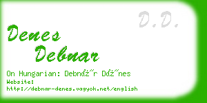 denes debnar business card